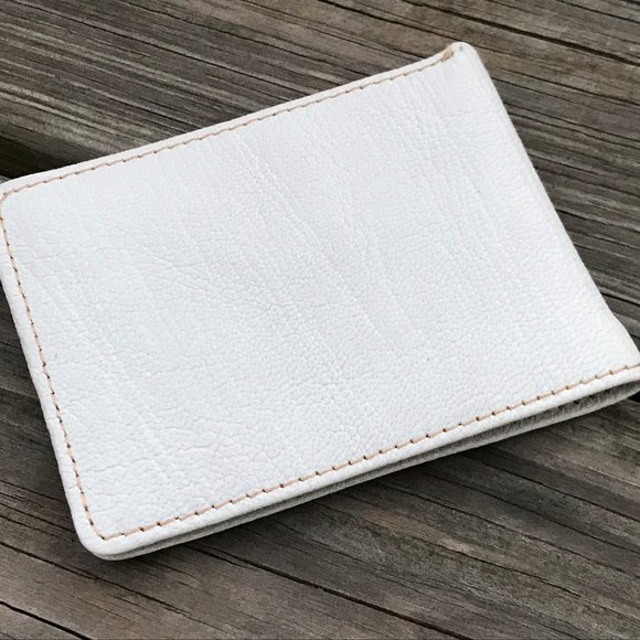 Father day Wallet White Real Leather Photo ID Hold - Picture 6 of 10